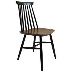 1950s Black and Walnut Dining Chair in the Style of Imari Tapiovaara