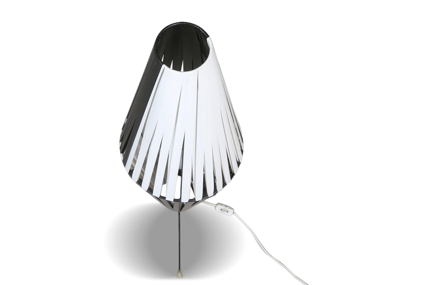 Mid-Century Modern 1950s Black and White Tripod Floor Lamp For Sale