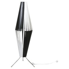 Vintage 1950s Black and White Tripod Floor Lamp