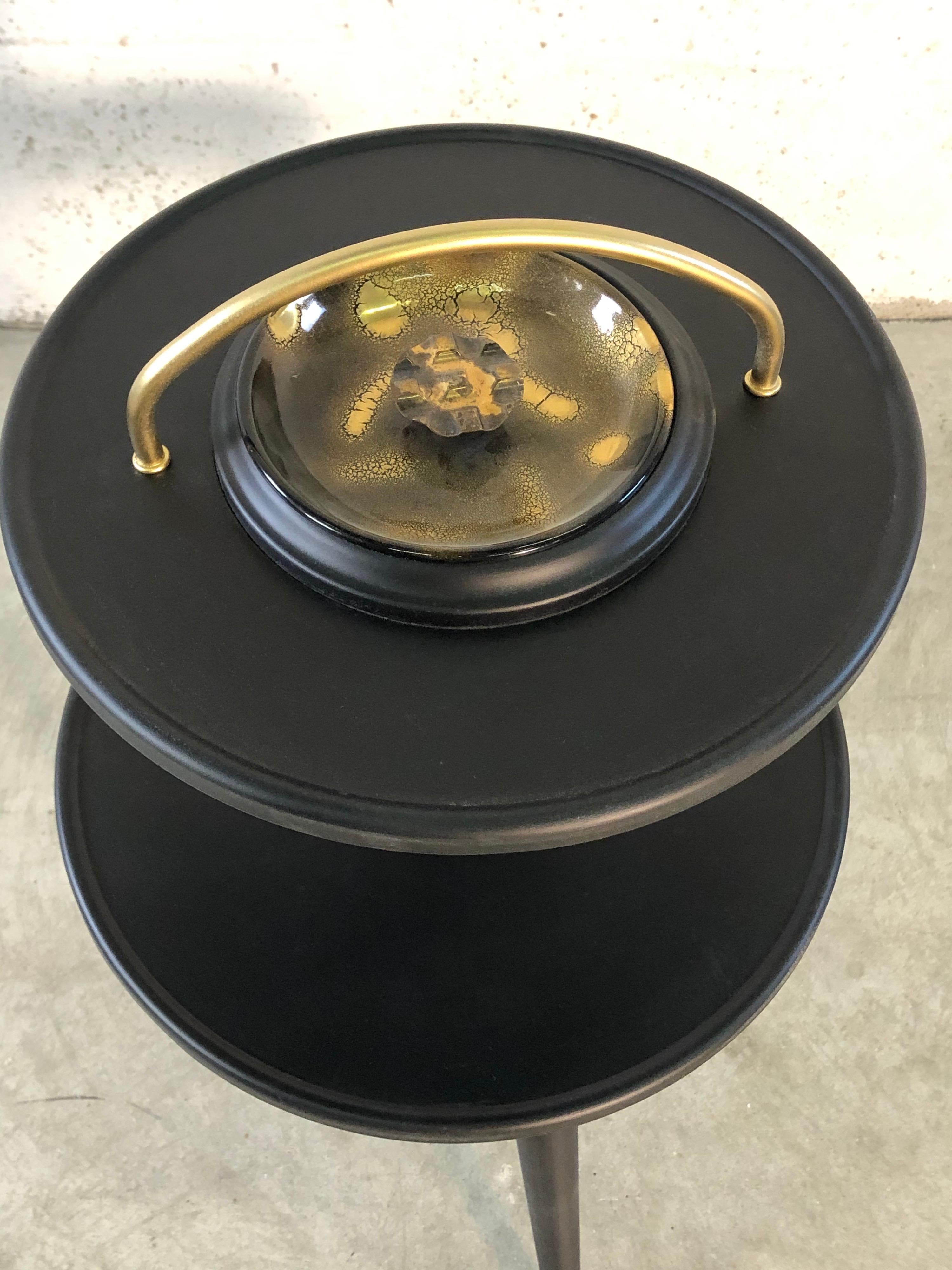 1950s Black Ashtray Stand In Good Condition In Amherst, NH