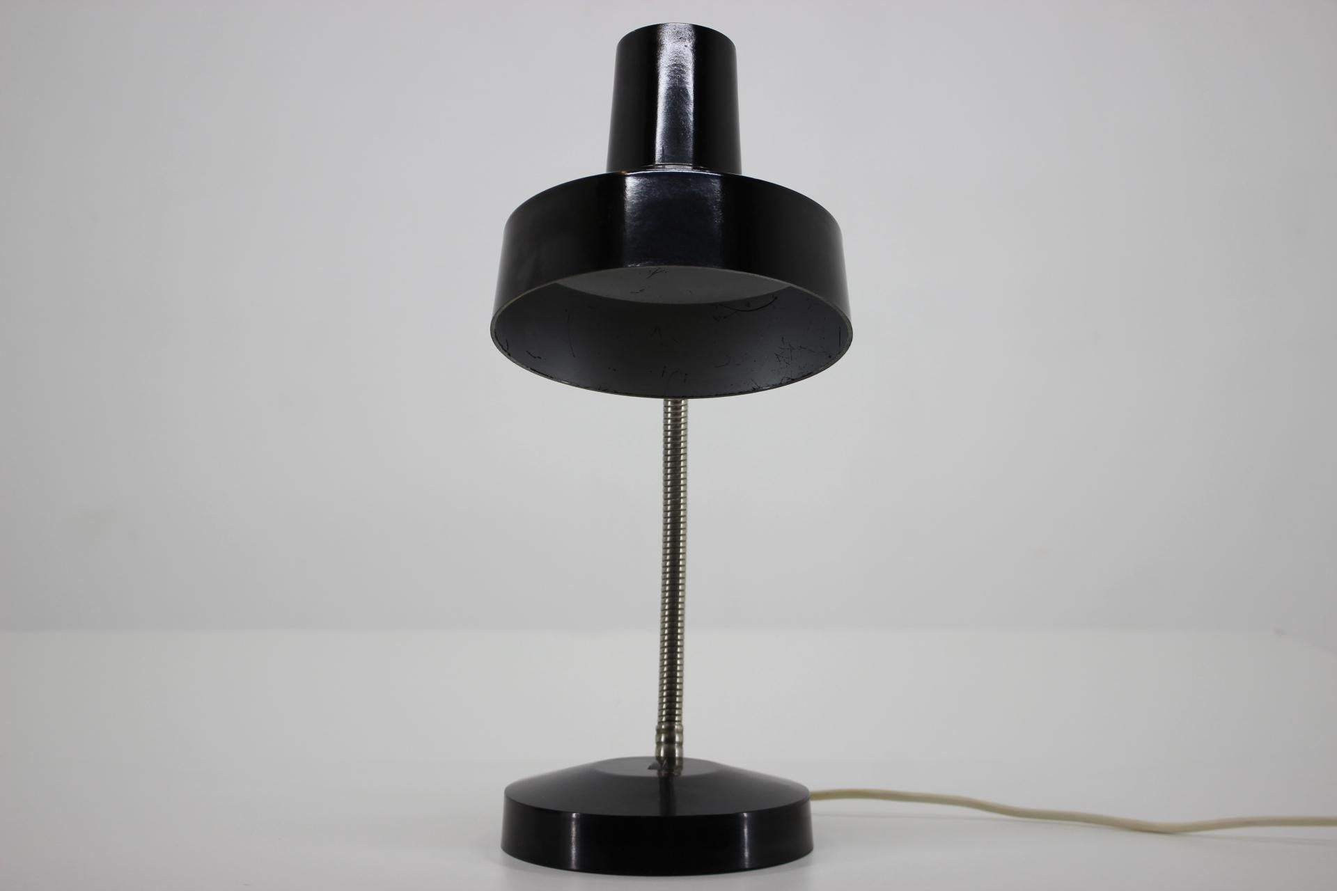 Mid-20th Century 1950s Black Bakelite Table Lamp by Elektrosvit, Czechoslovakia For Sale