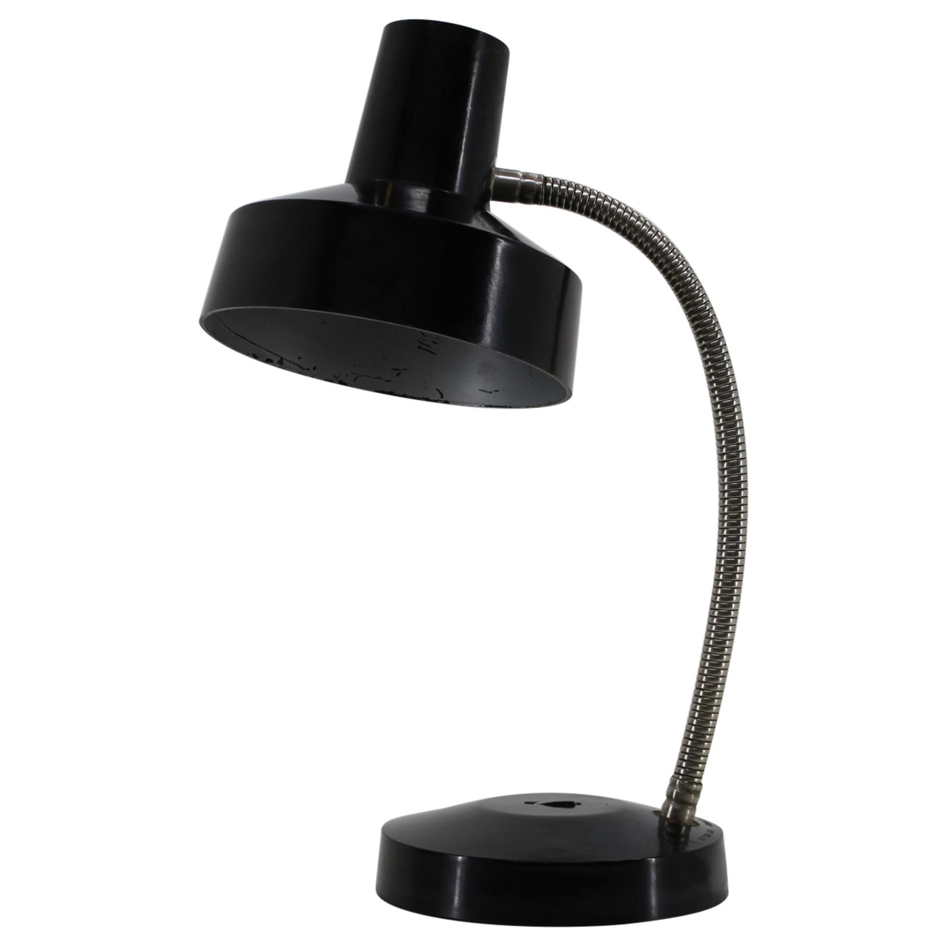 1950s Black Bakelite Table Lamp by Elektrosvit, Czechoslovakia