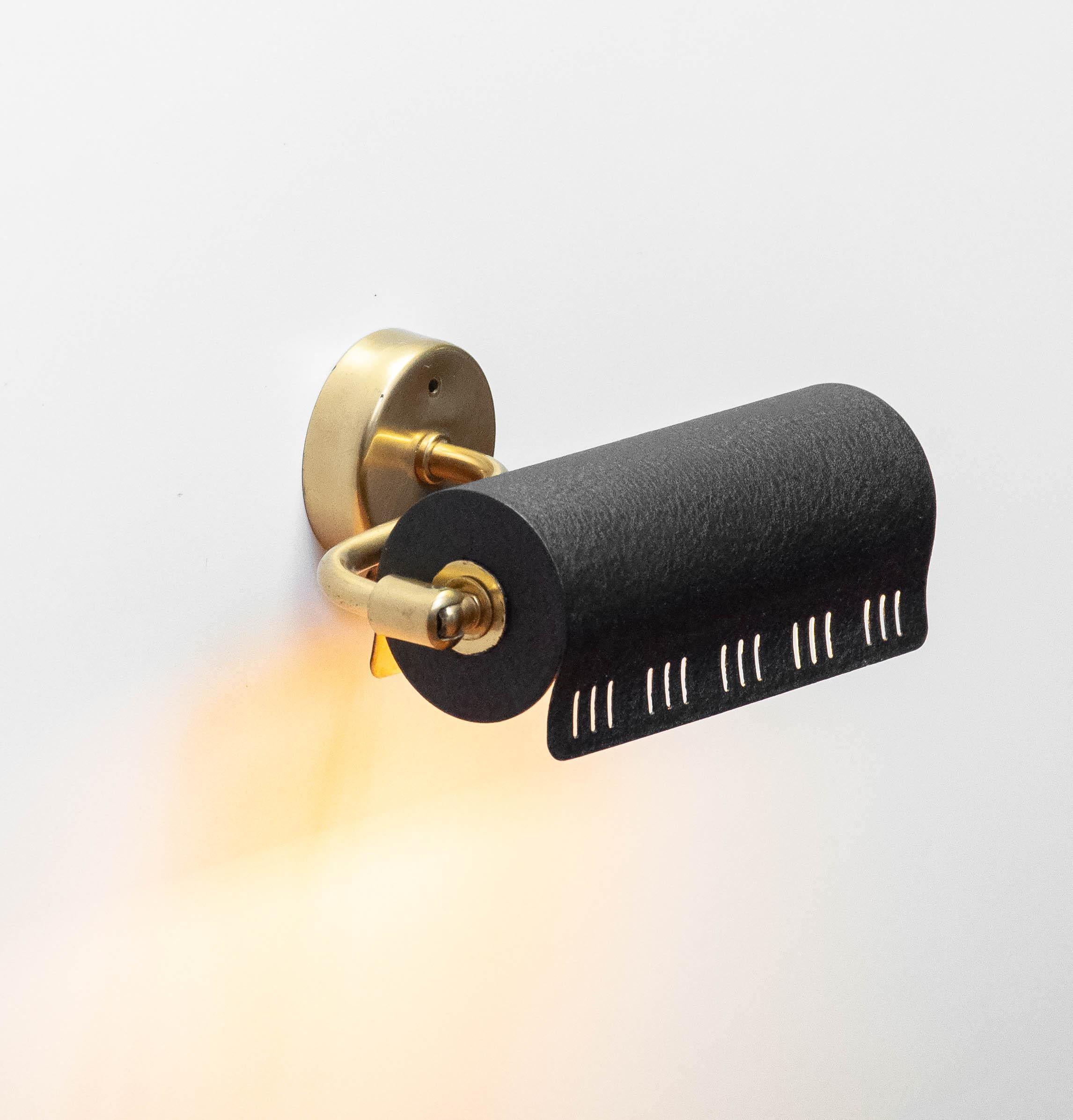 Mid-Century Modern 1950s Black Bed Reading / Wall Lights Sconces 'Model 8260' By Falkenberg Sweden. en vente