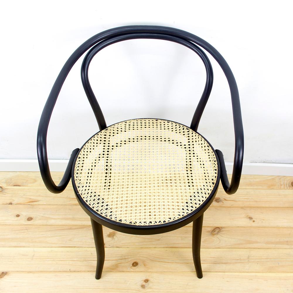 Art Nouveau 1950s Black Bentwood Armchair by Ton, Czechoslovakia For Sale