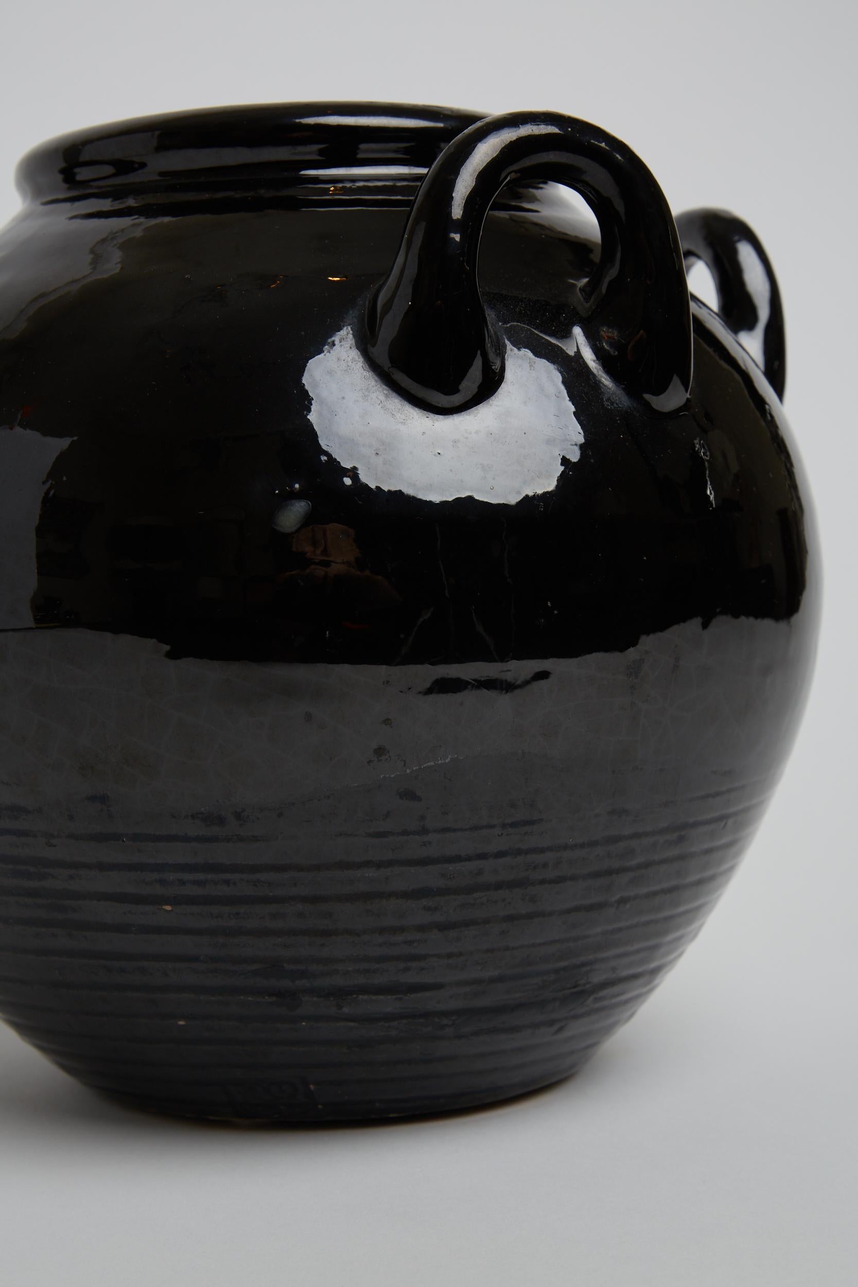 1950s Black Ceramic Vase 4