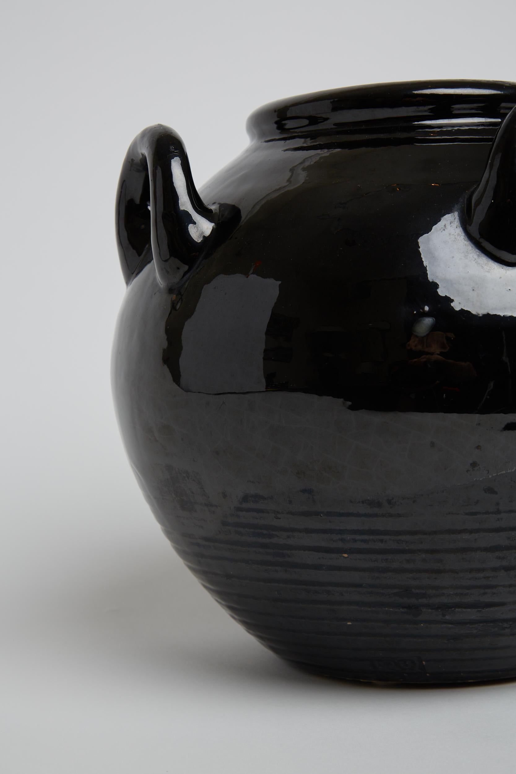 1950s Black Ceramic Vase 5