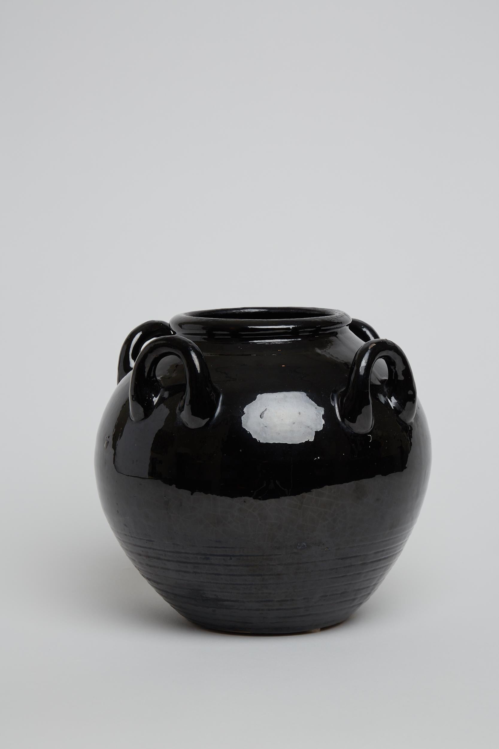 1950s Black Ceramic Vase In Good Condition In London, GB