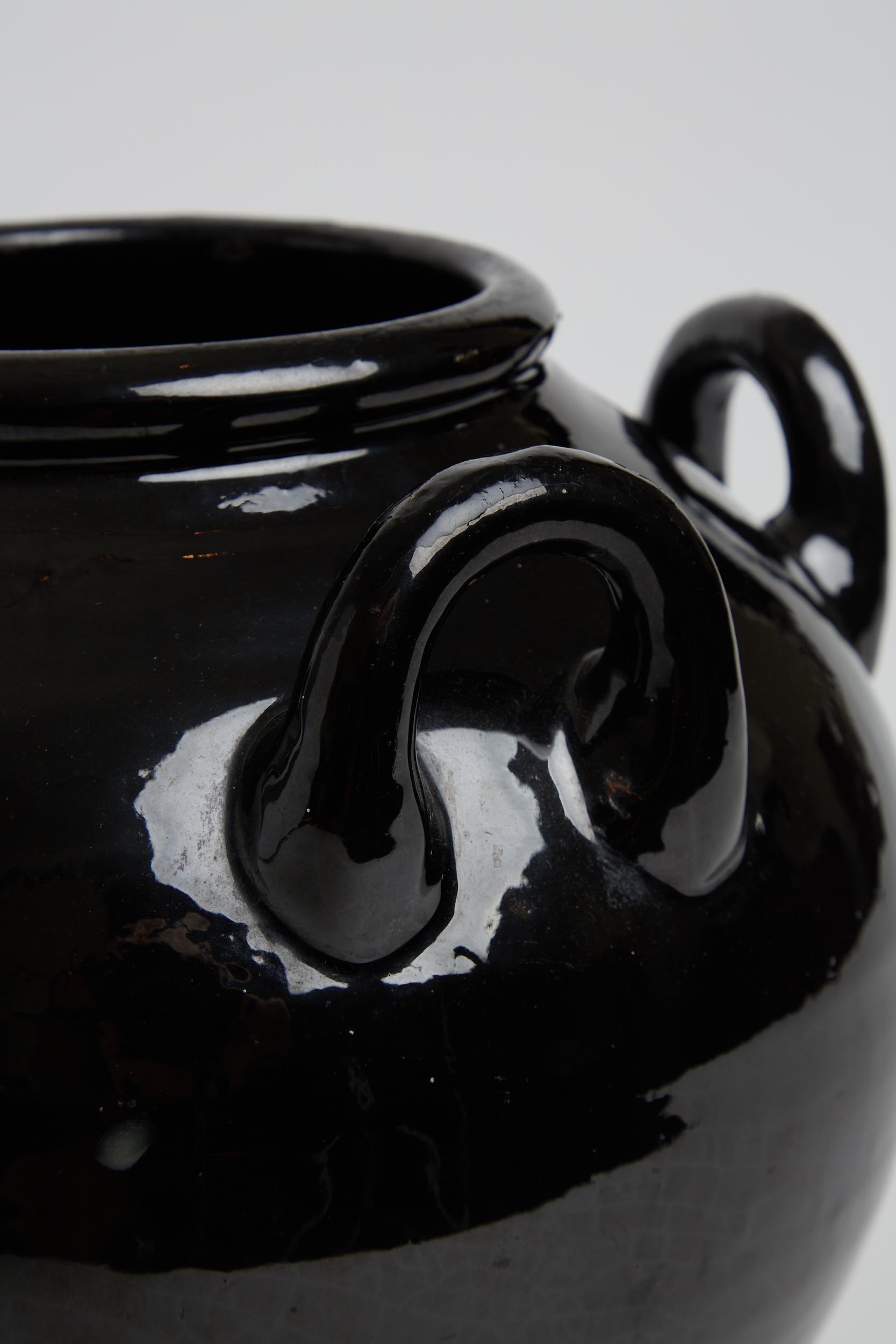 1950s Black Ceramic Vase 2