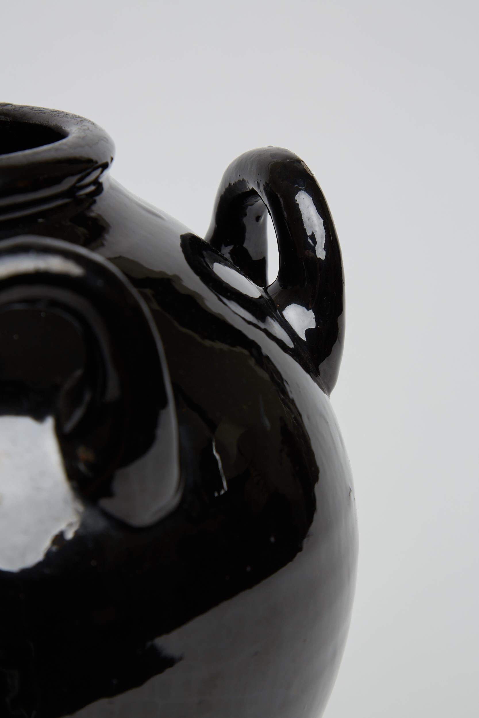 1950s Black Ceramic Vase 3