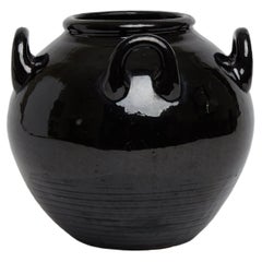 1950s Black Ceramic Vase