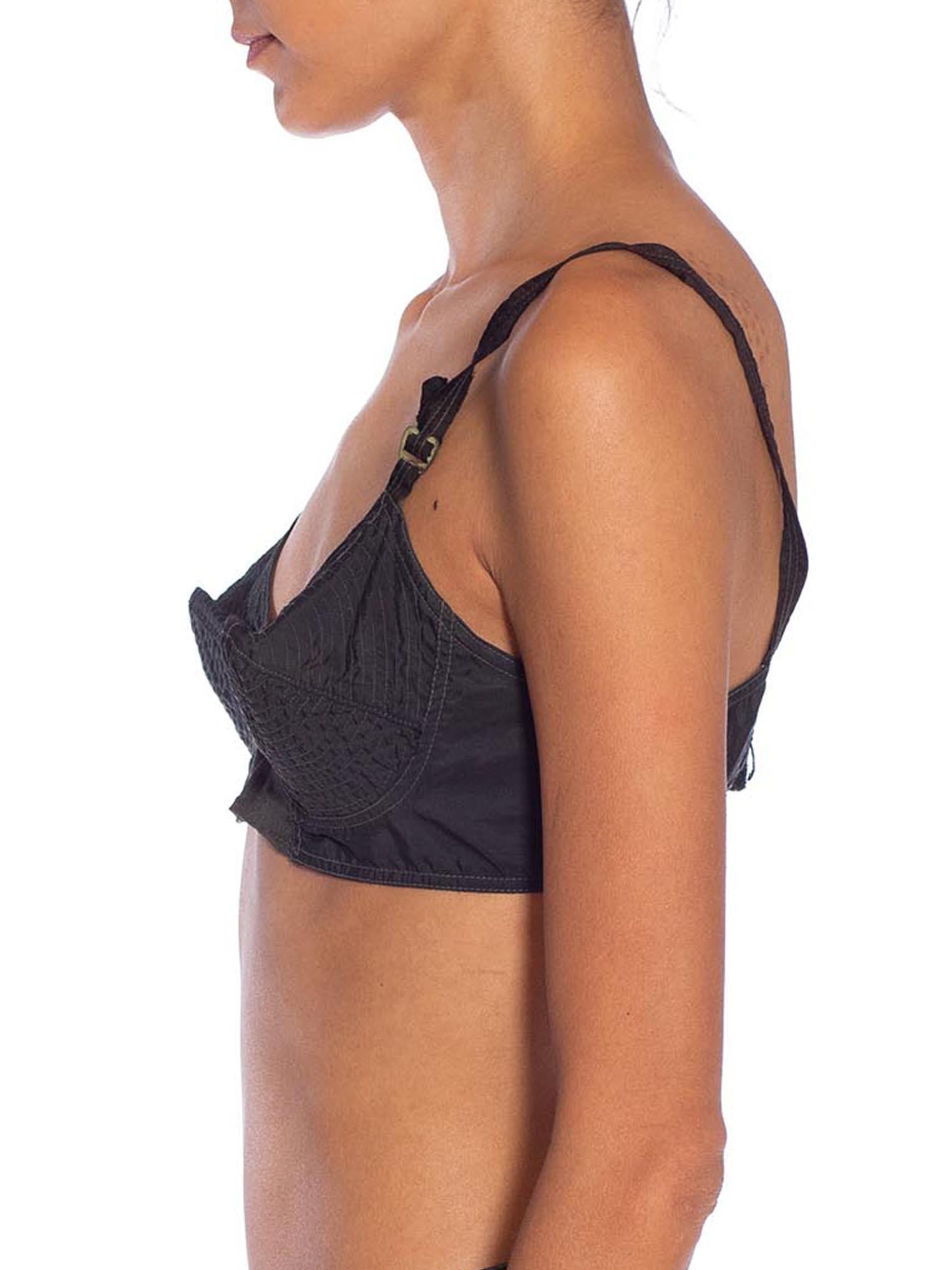 Women's 1950S Black Cotton Bullet Bra