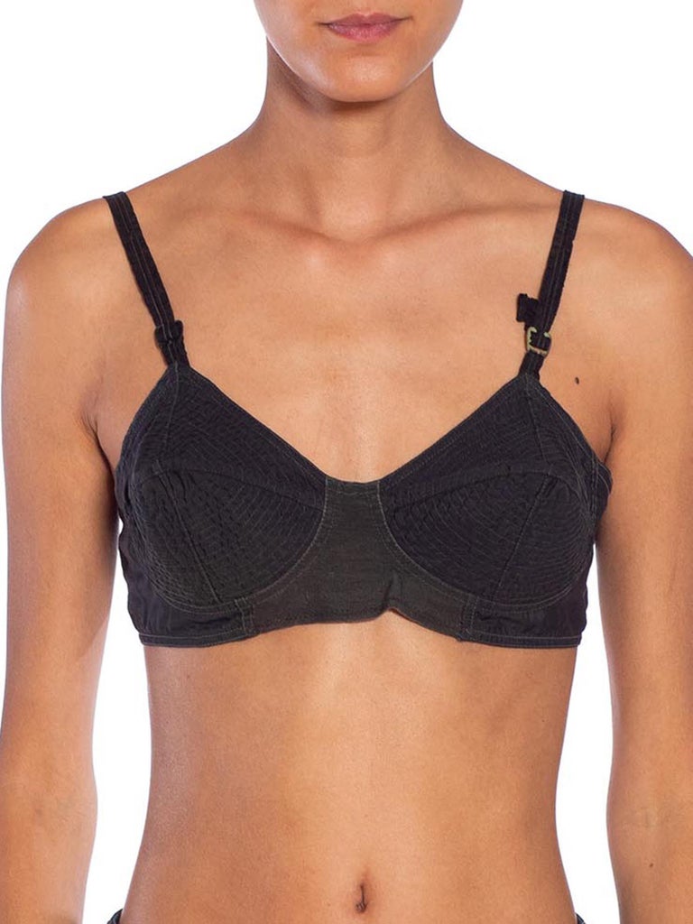 1950S Black Cotton Bullet Bra For Sale at 1stDibs