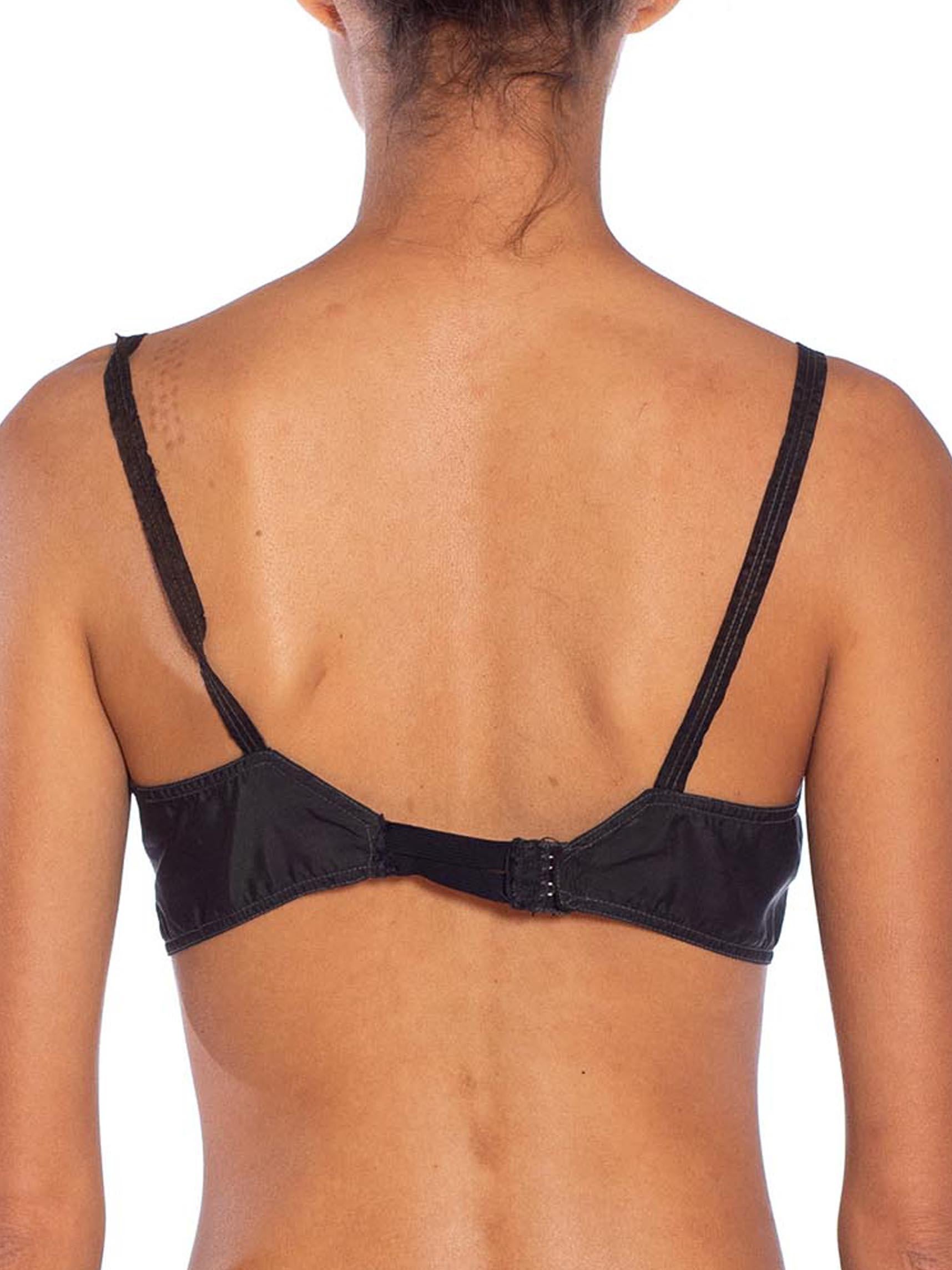 1950S Black Cotton Bullet Bra For Sale 6