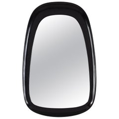1950s Black Ebonized Mirror from G&T Hovmantorp