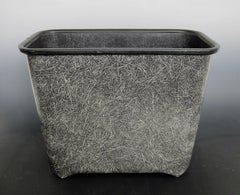 1950s Molded Black Fiberglass Wastebasket Trash Receptacle