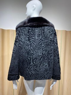 1950s Black Fur Evening  crop Jacket