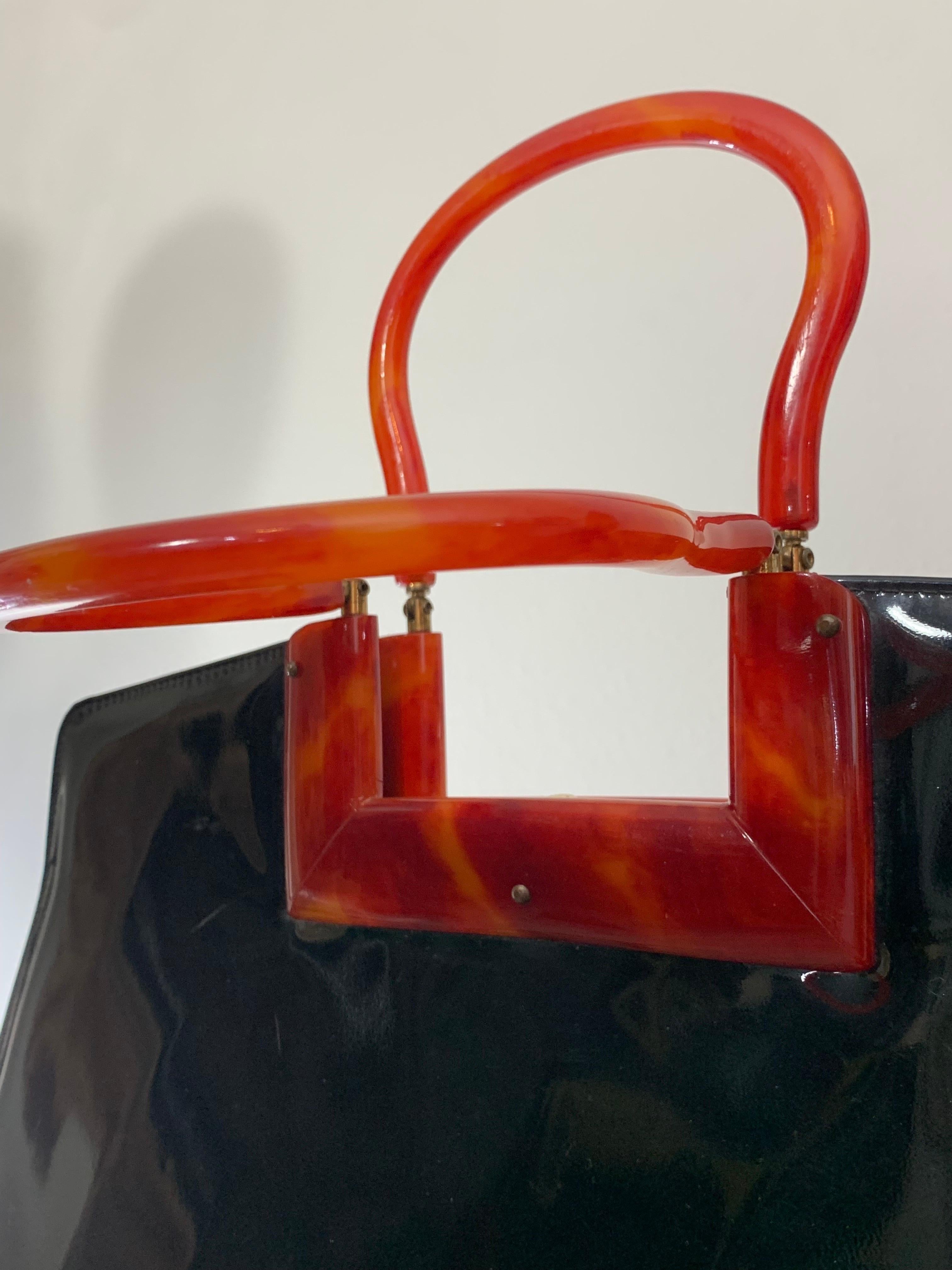 borsa vernice nera lucida