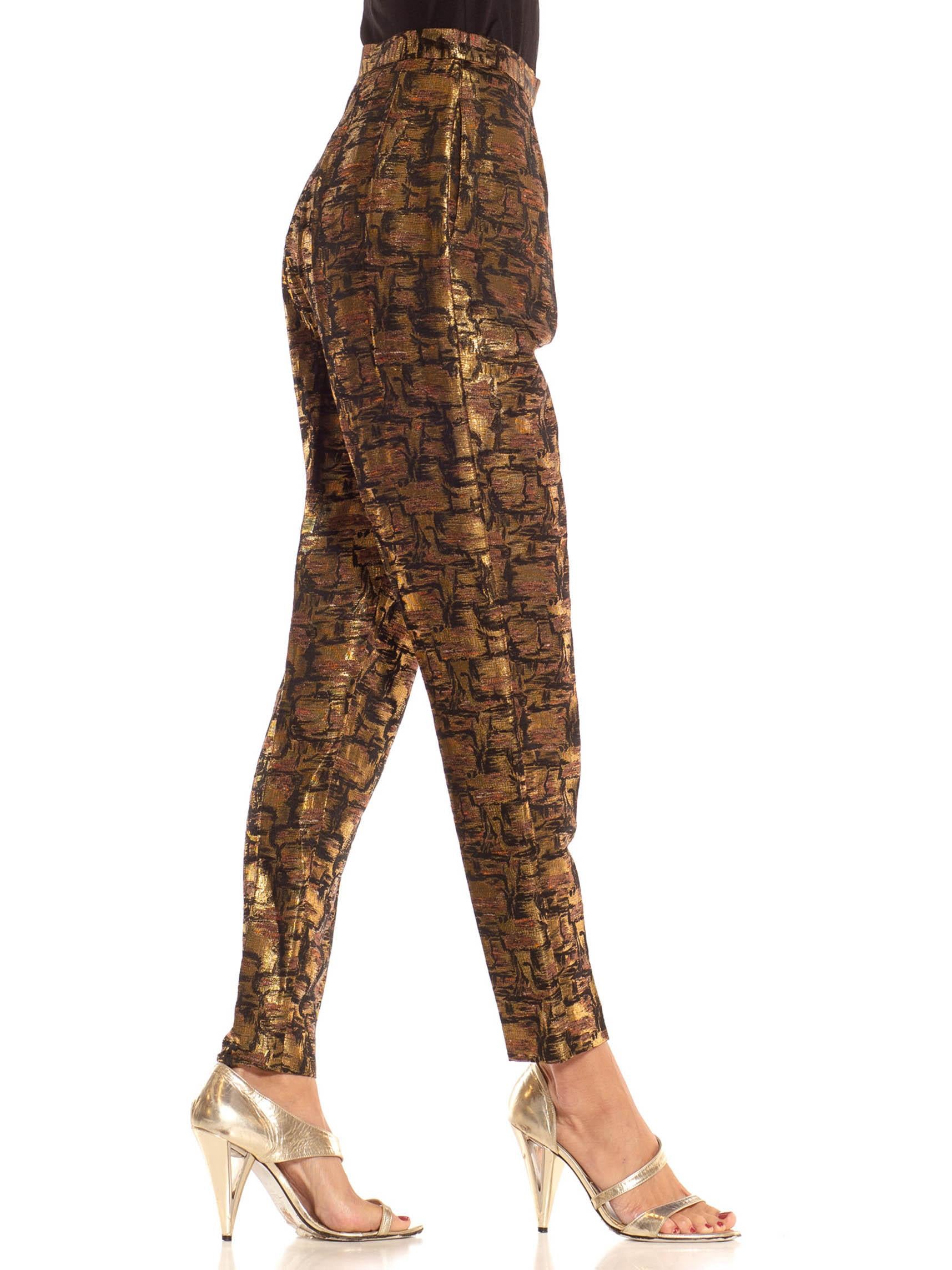 gold lame pants