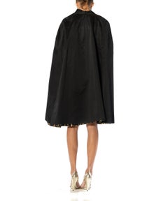 1950S Black & Gold Rayon/Lurex Damask Reversible Cape
