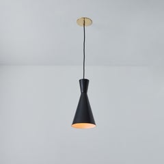 Diabolo-Hängelampe aus schwarzem Metall, Stilnovo zugeschrieben, 1950er Jahre