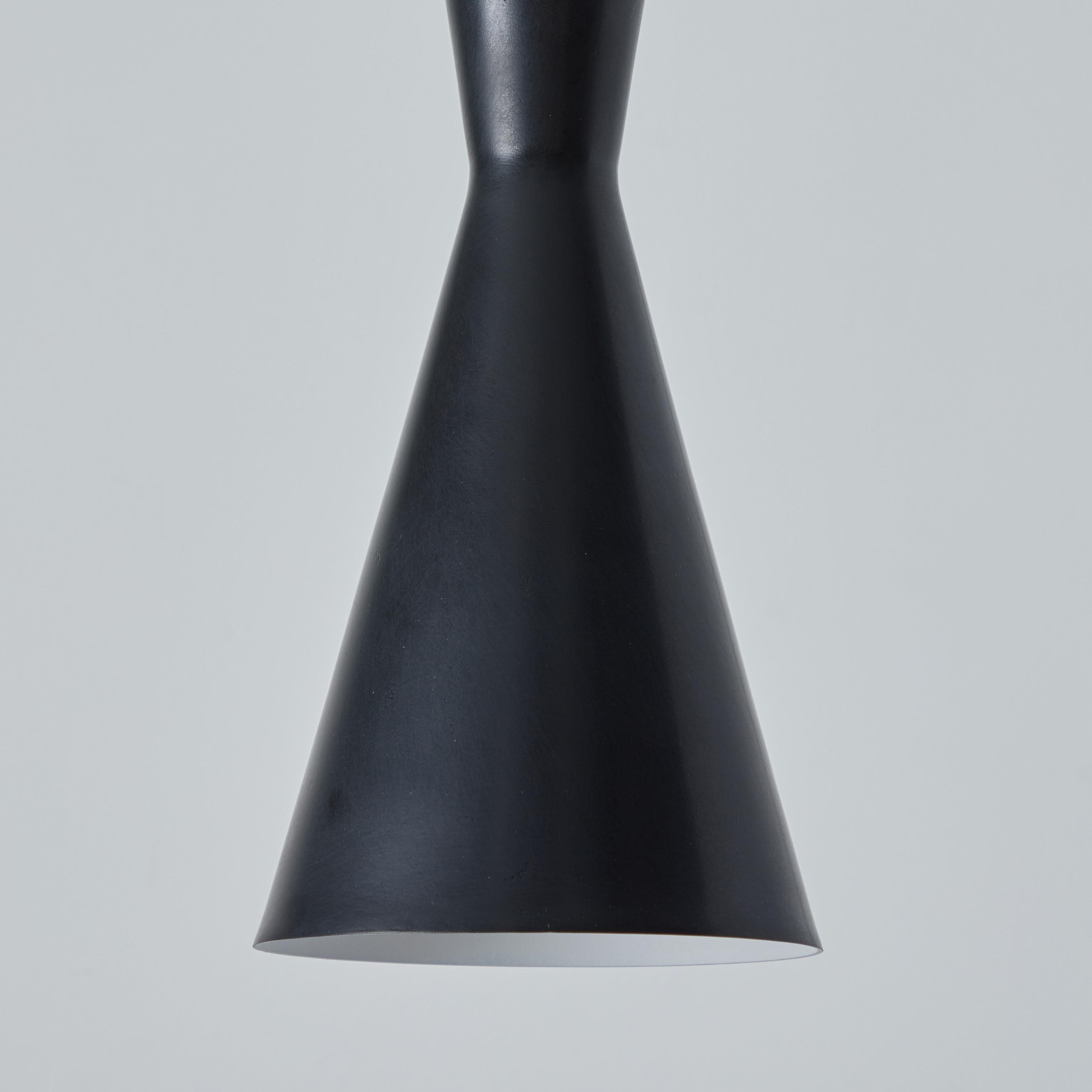 1950s Black Metal Diabolo Pendant Lamp Attributed to Stilnovo For Sale 1