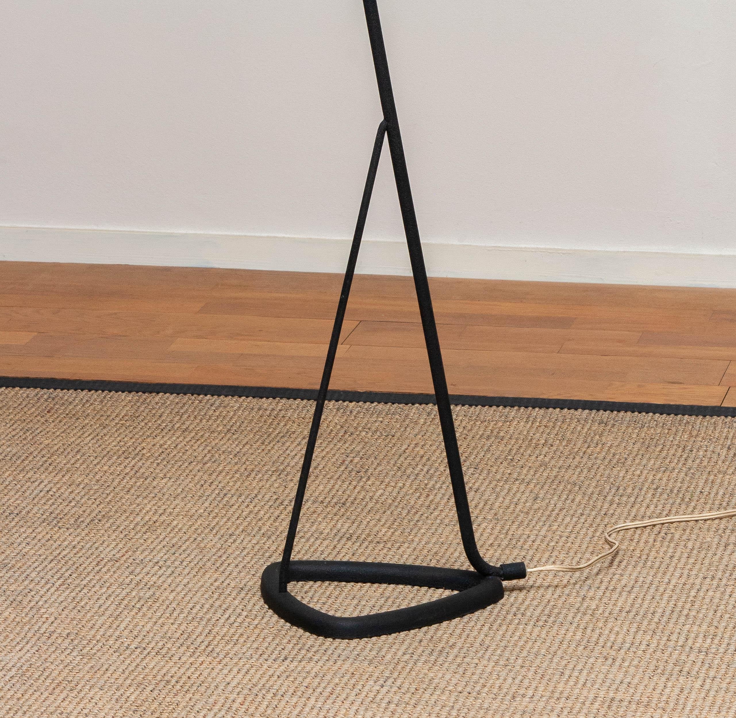 1950s Black Metal Grasshopper Model Floor Lamp by Falkenbergs Belysning, Sweden 2