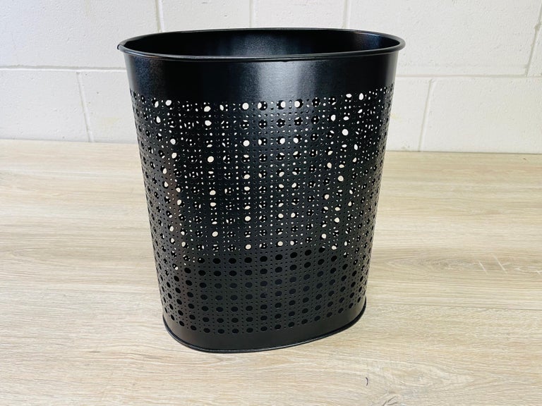 1950s Black Metal Mesh Wastebasket For Sale at 1stDibs
