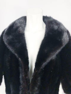1950s Black Mink Stole With Enlarged Collar