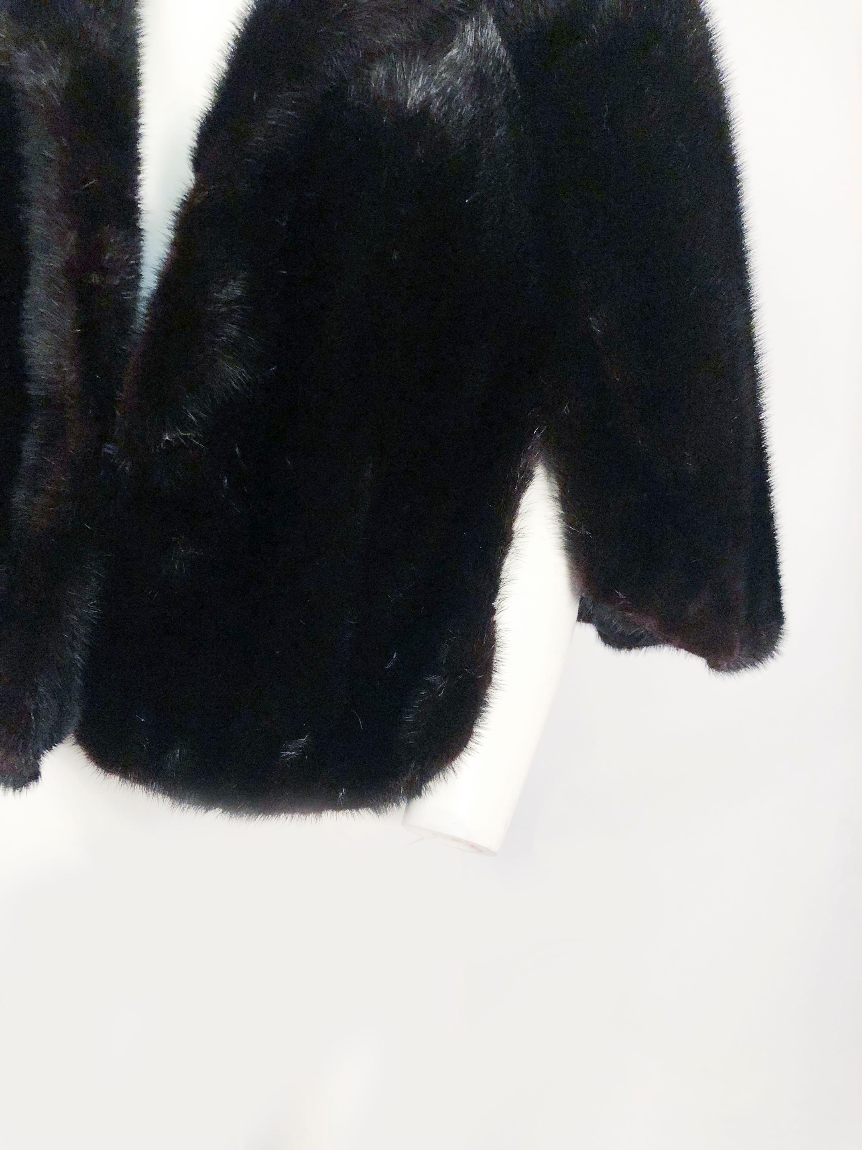 1950s Black Mink Stole With Enlarged Collar For Sale at 1stDibs | mink ...