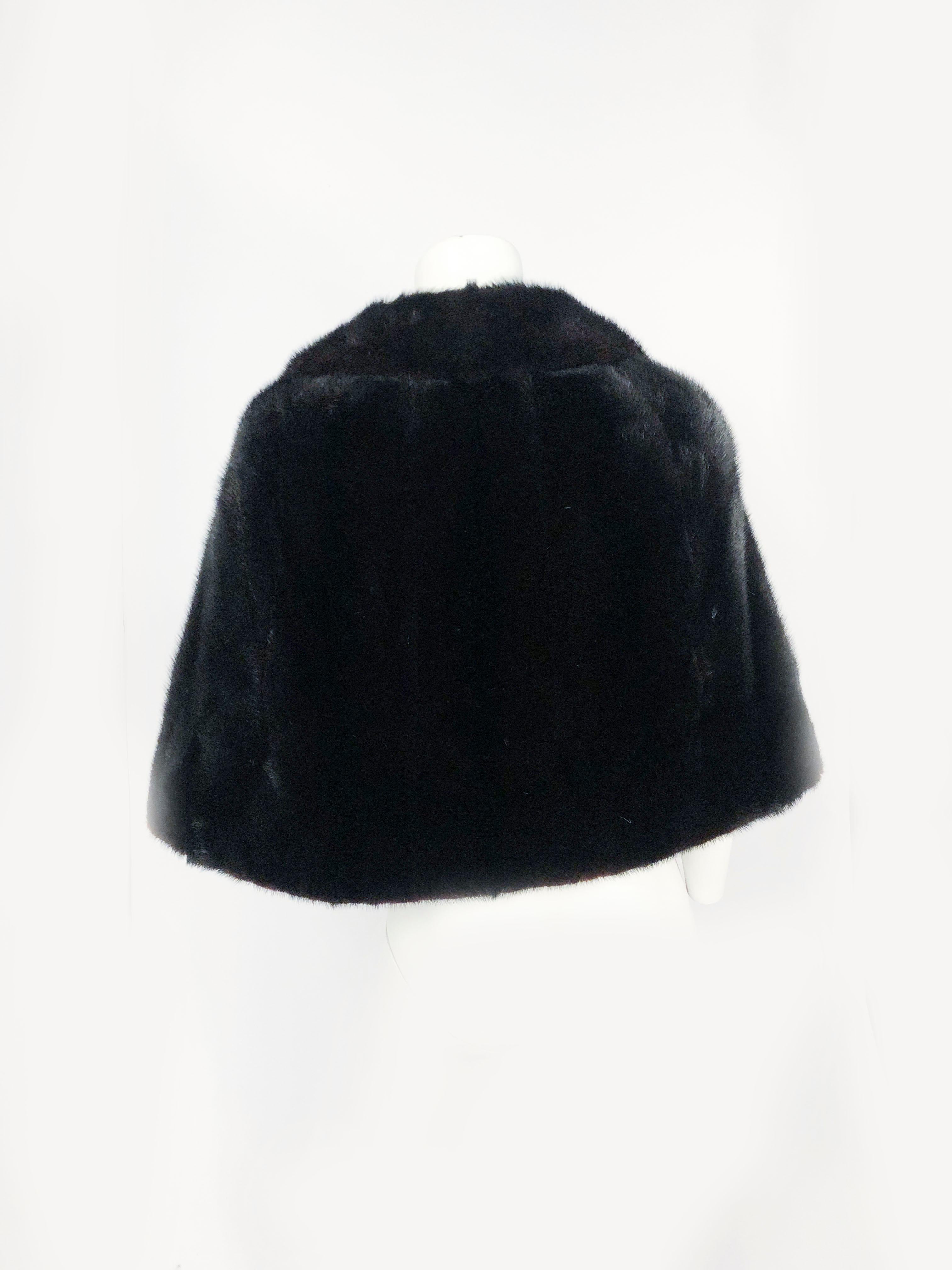 1950s Black Mink Stole With Enlarged Collar For Sale at 1stDibs | mink ...