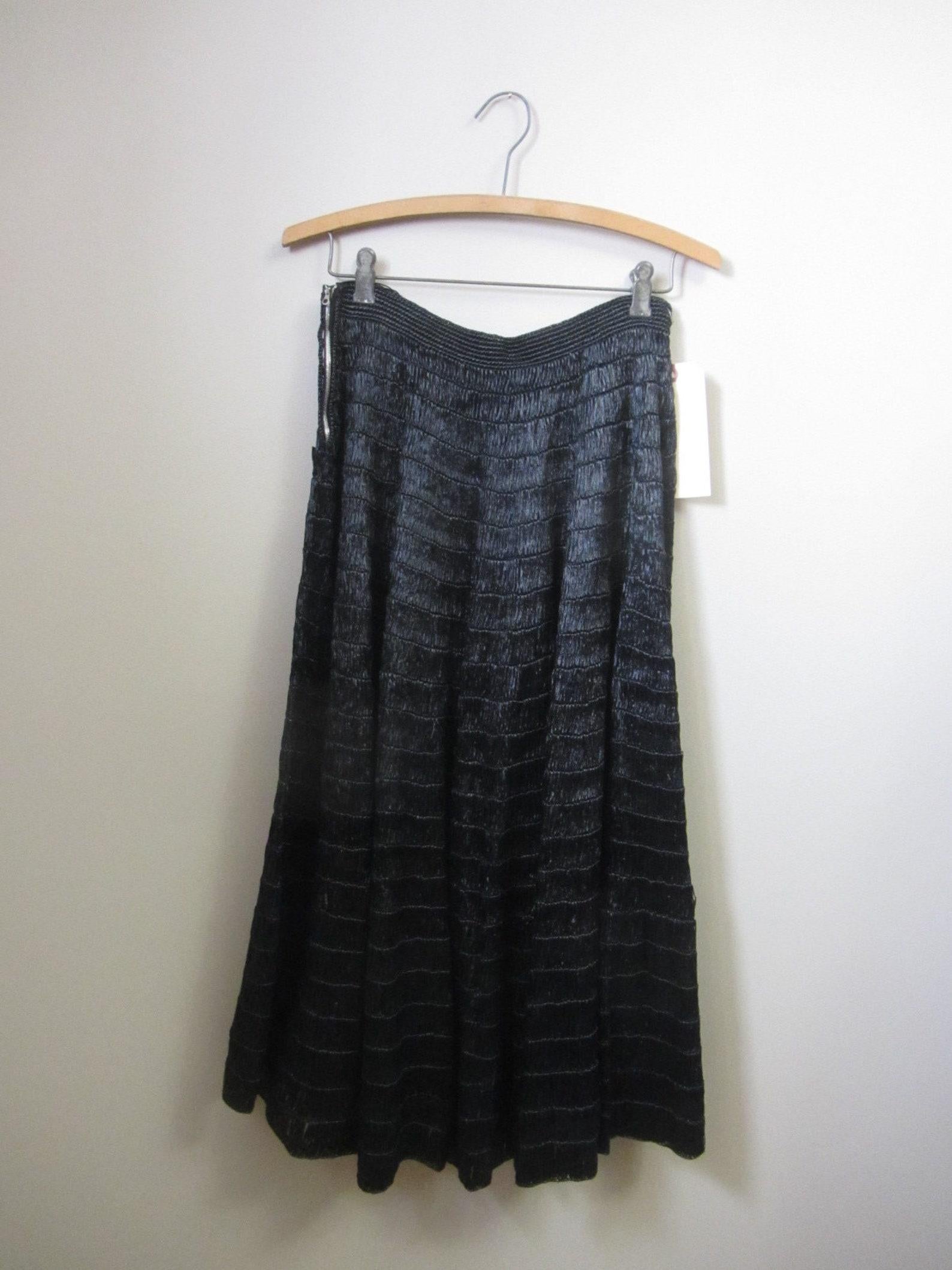 Black Raffia Skirt, Circa 1950s For Sale