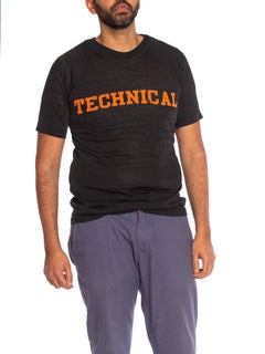 1950S Black Rayon & Cotton Custom Men's Football T-Shirt With "Technical" Appliq