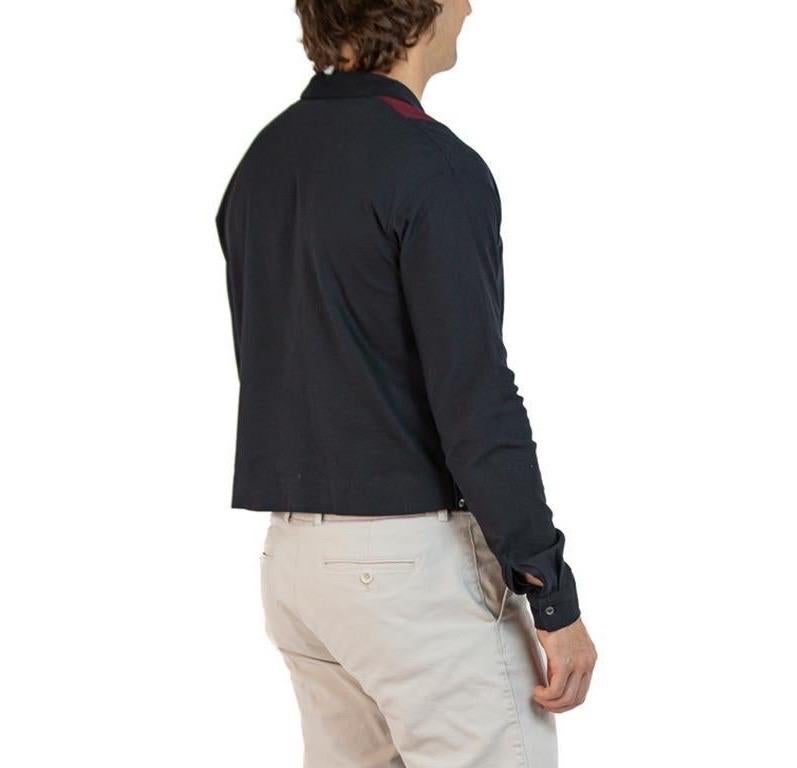 1950S - Cardigan Argyle à poches en tricot polyamide noir et rouge pour hommes en vente 1