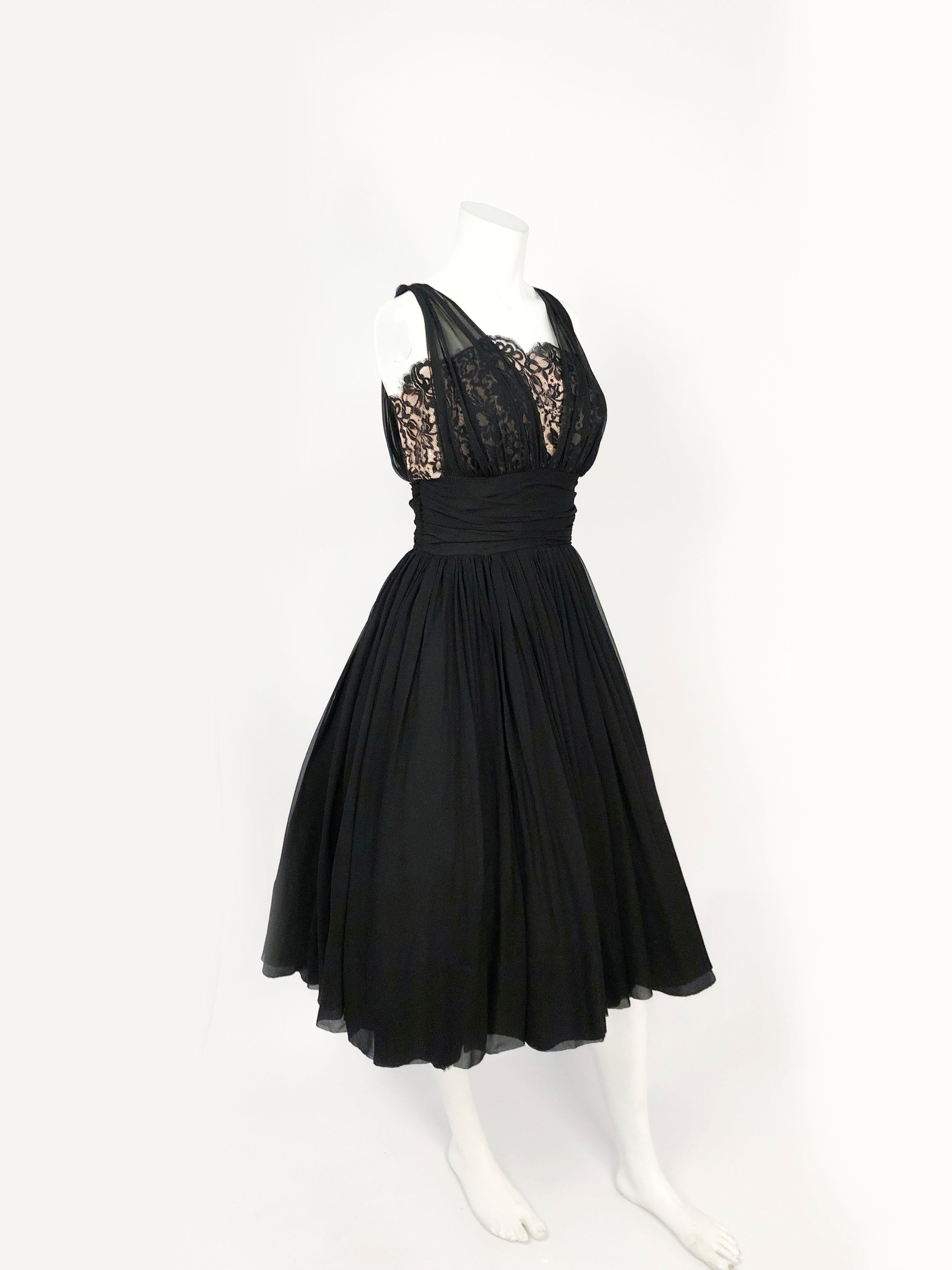 black chiffon evening dress