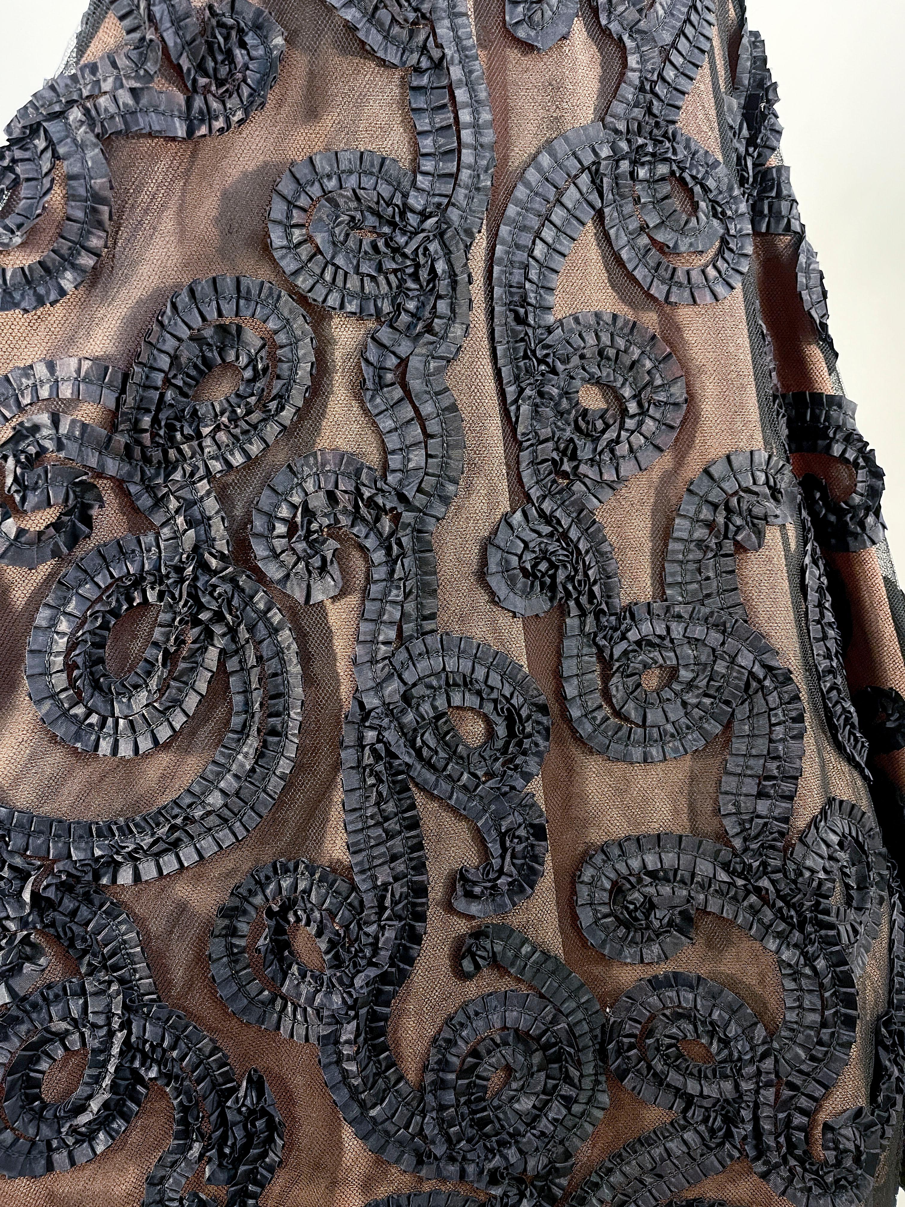 1950er Schwarzes trägerloses Schleifen-Sous-Tache-Kleid im Angebot 1