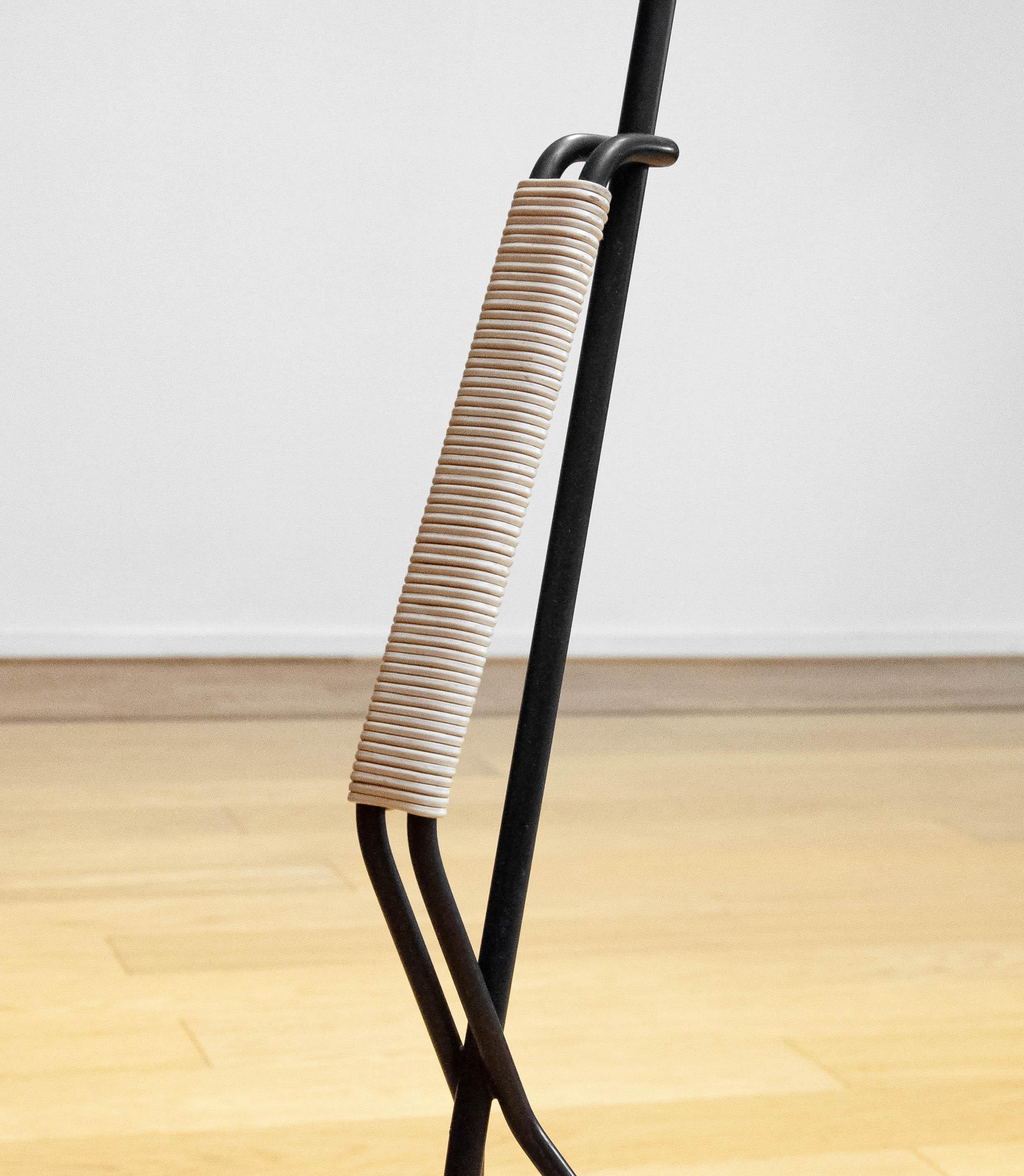 1950s Black Swedish Grasshopper Floor Lamp By Svend Aage Holm Sorensen For Asea. For Sale 4