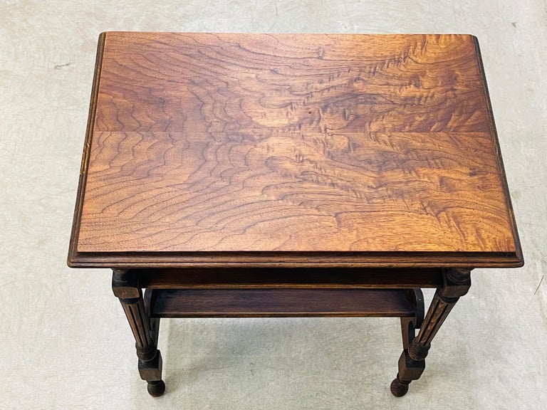 1950s Black Walnut Rectangular Side Table For Sale at 1stDibs
