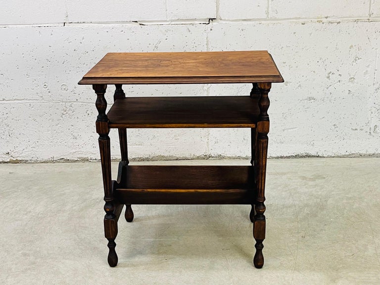 1950s Black Walnut Rectangular Side Table For Sale at 1stDibs