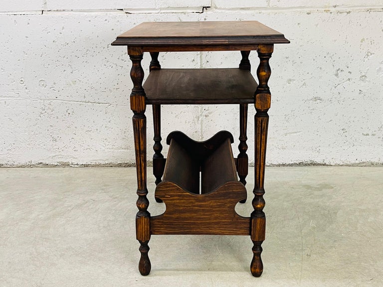 1950s Black Walnut Rectangular Side Table For Sale at 1stDibs