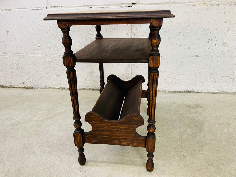 1950s Black Walnut Rectangular Side Table For Sale at 1stDibs