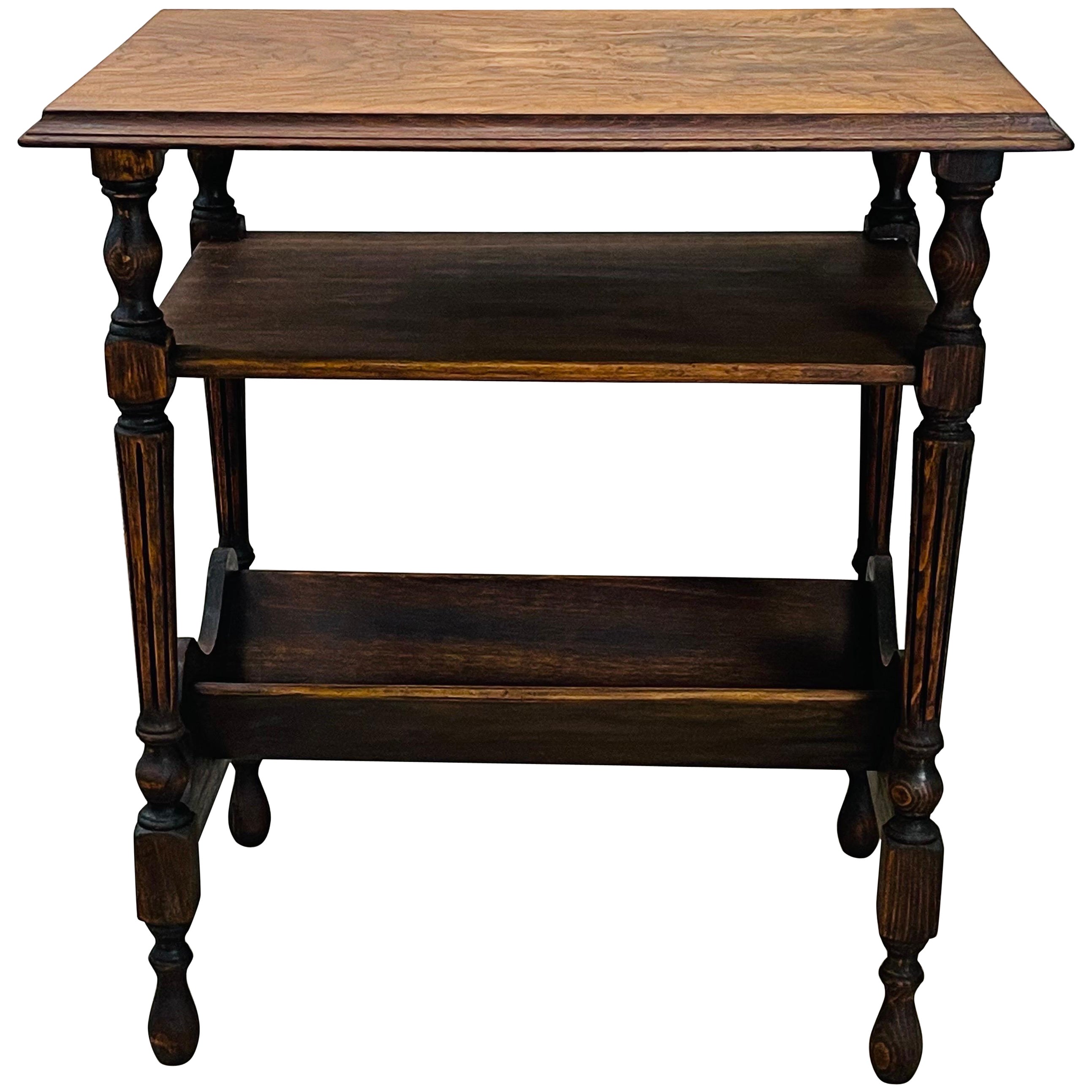 1950s Black Walnut Rectangular Side Table For Sale