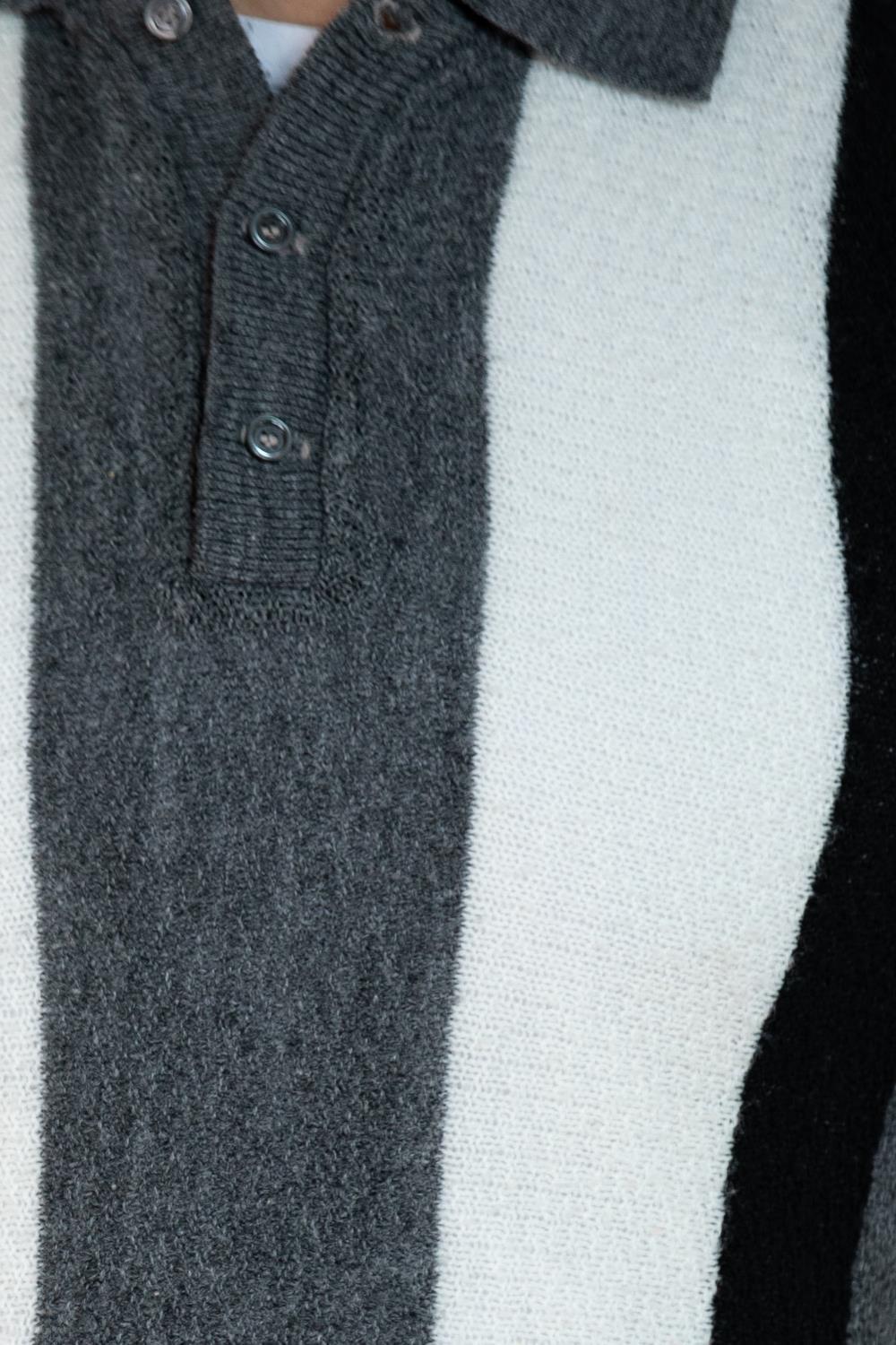 1950S Black & White Grey Poly Blend Knit Men's Shirt For Sale 6