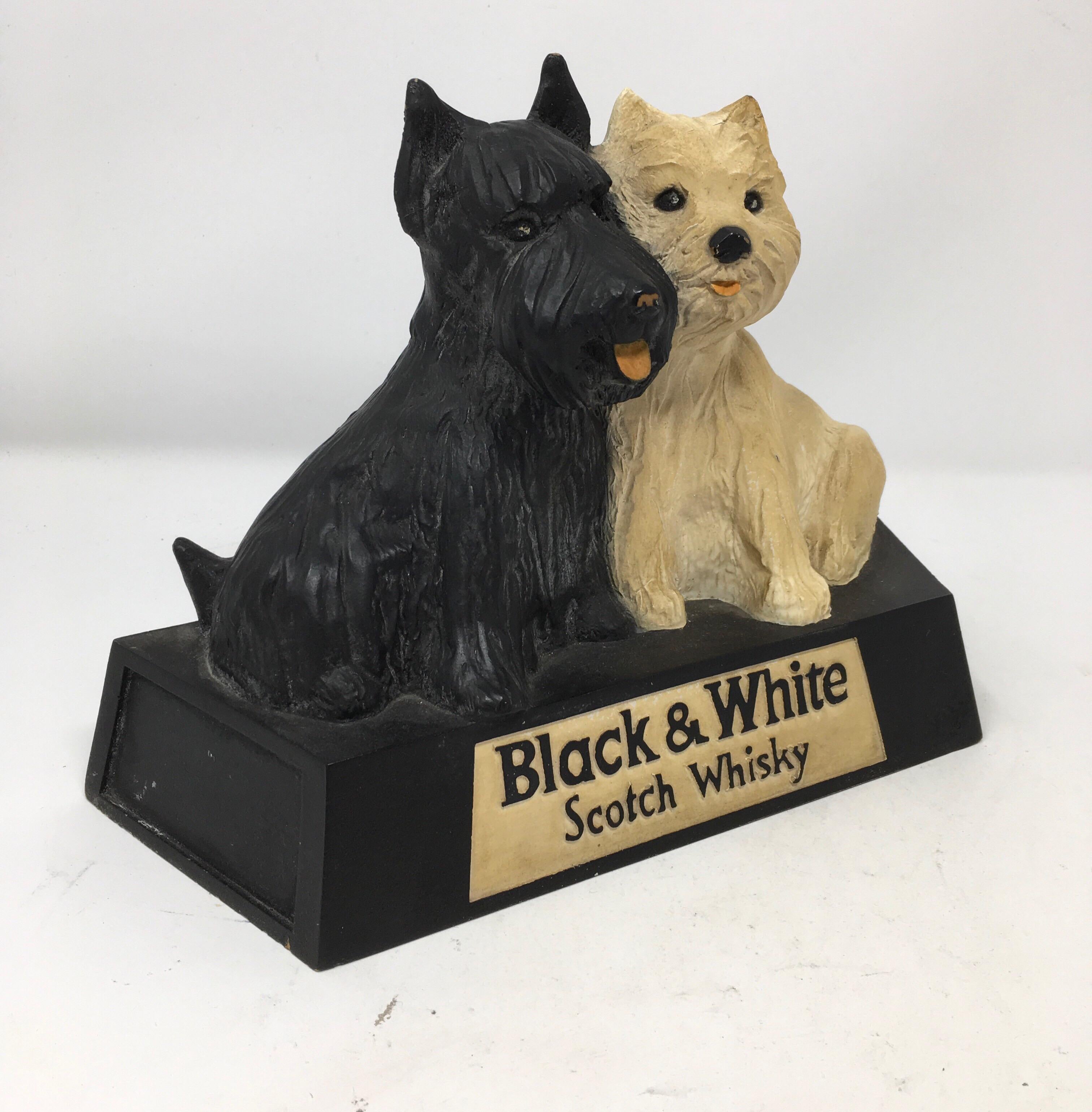 Other 1950s Black and White Scotch Whisky Scottie Dogs Bar Top Advertising Figure