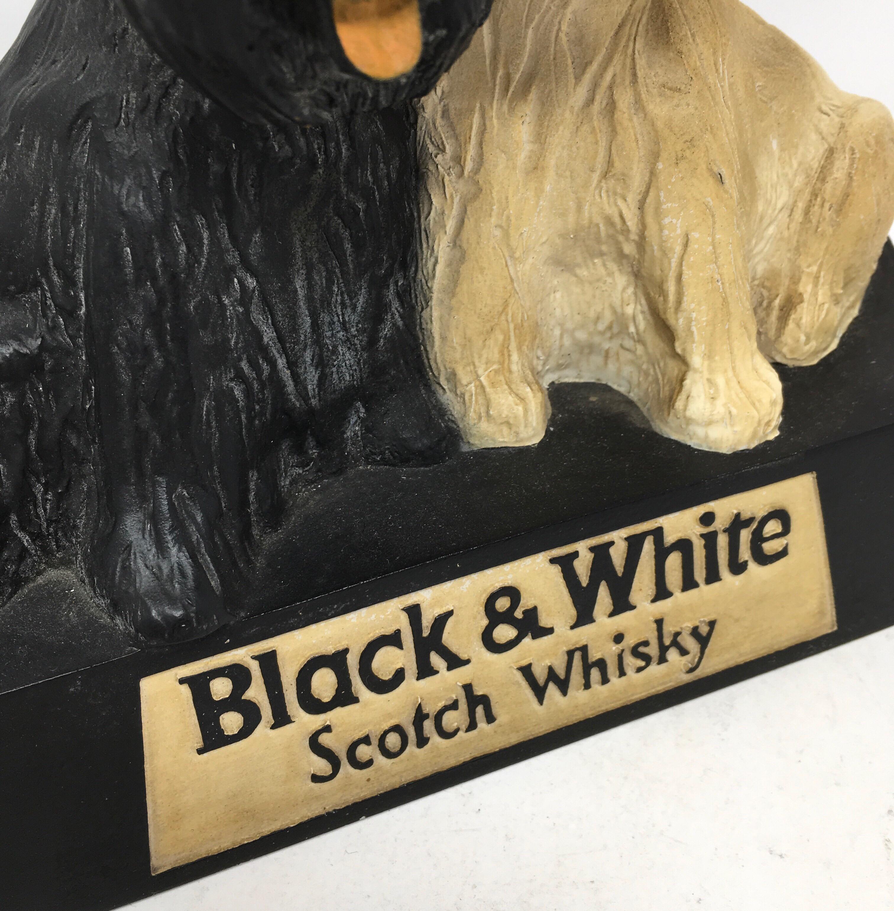1950s Black and White Scotch Whisky Scottie Dogs Bar Top Advertising Figure In Good Condition In Houston, TX