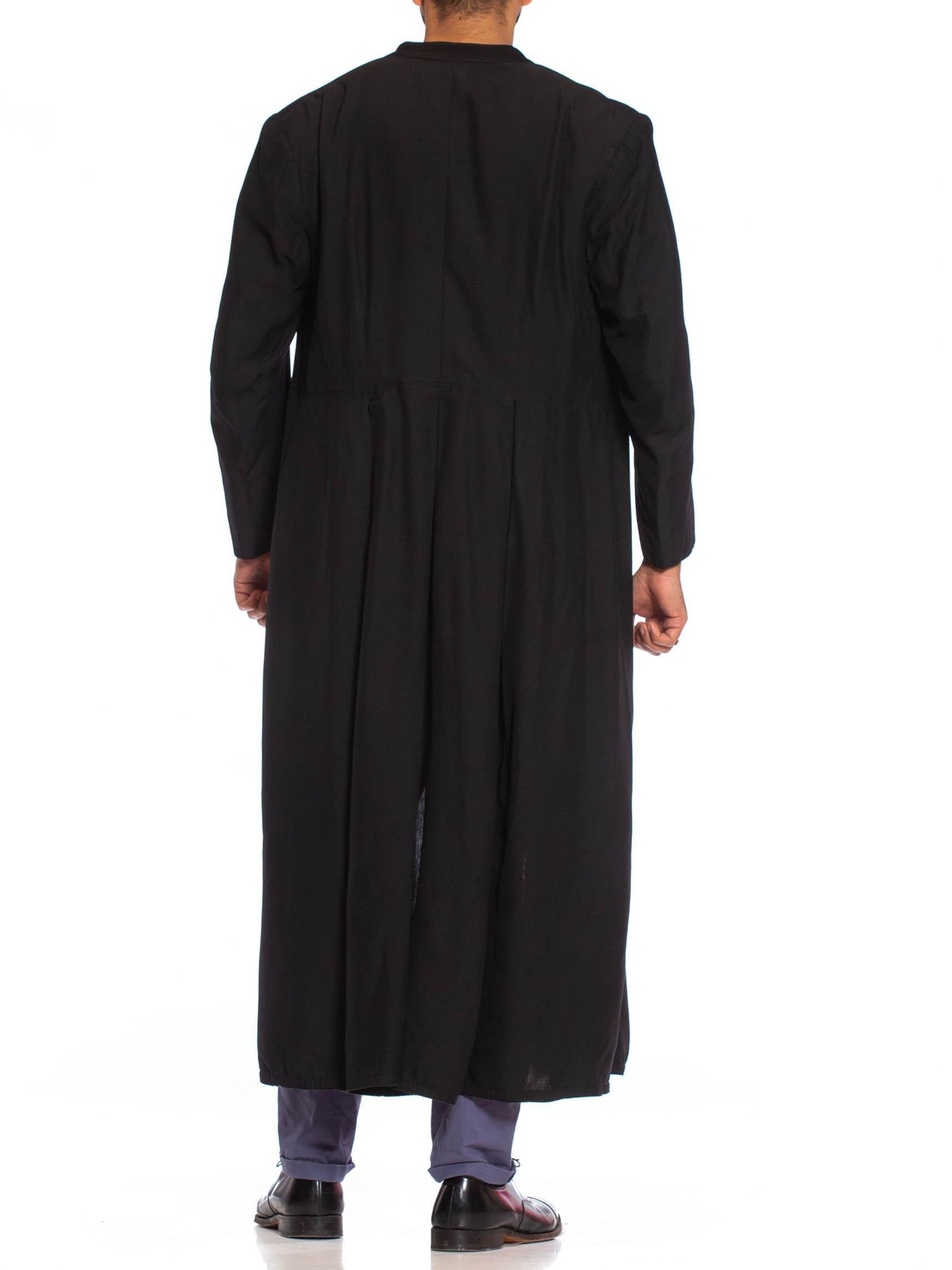 1950S Black Wool Gothic Men's Priest Roman Cassock Coat 1