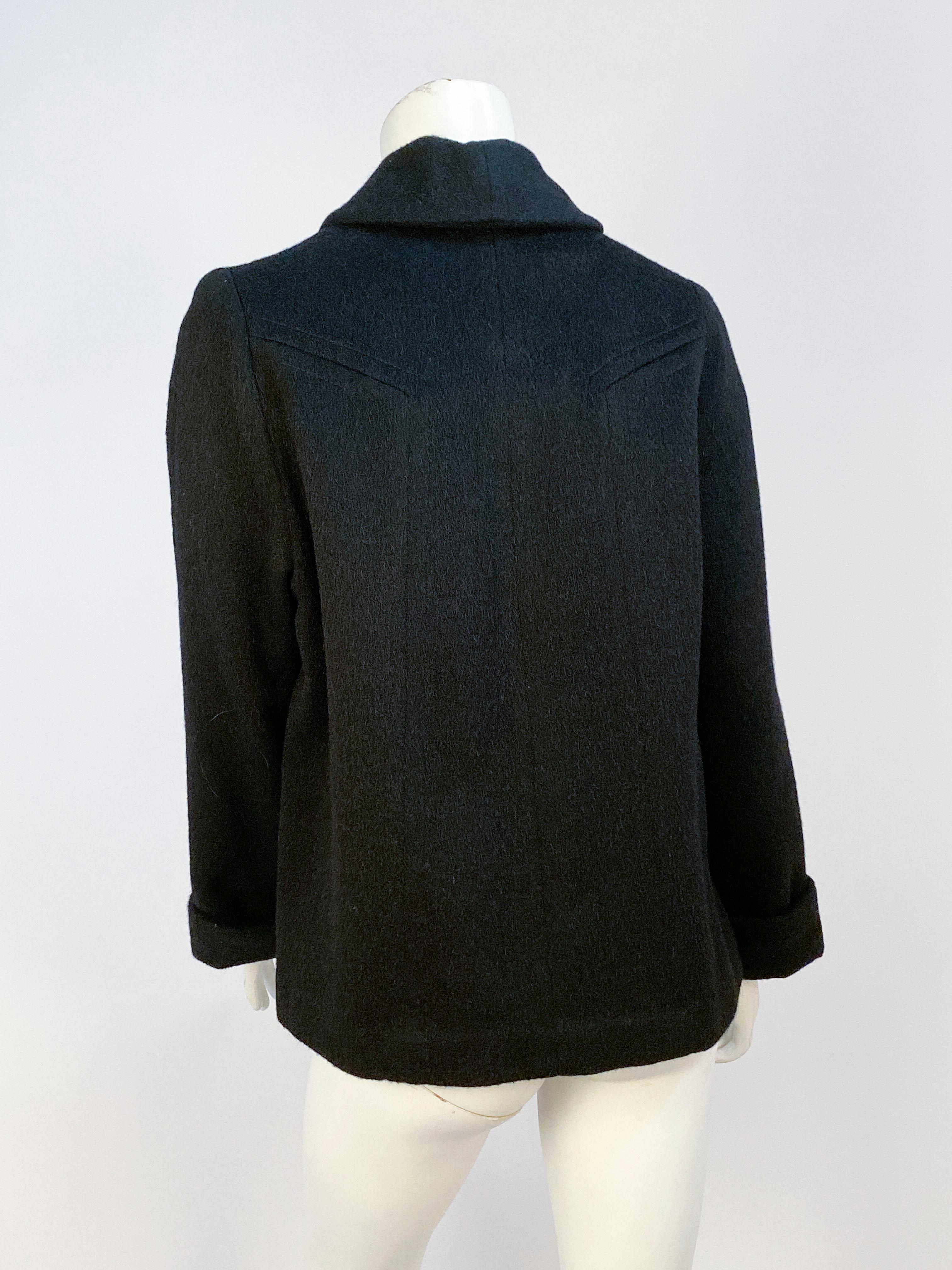 1950s Black Wool Jacket  For Sale 1