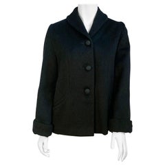 Veste en laine noire des années 1950 