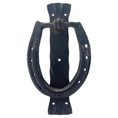 1950's Black Wrought Iron Horseshoe Türklopfer