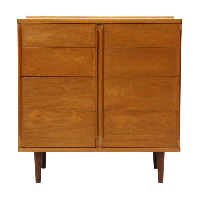 1950s Bleached Mahogany Chest of Drawers by Edward Wormley for Dunbar