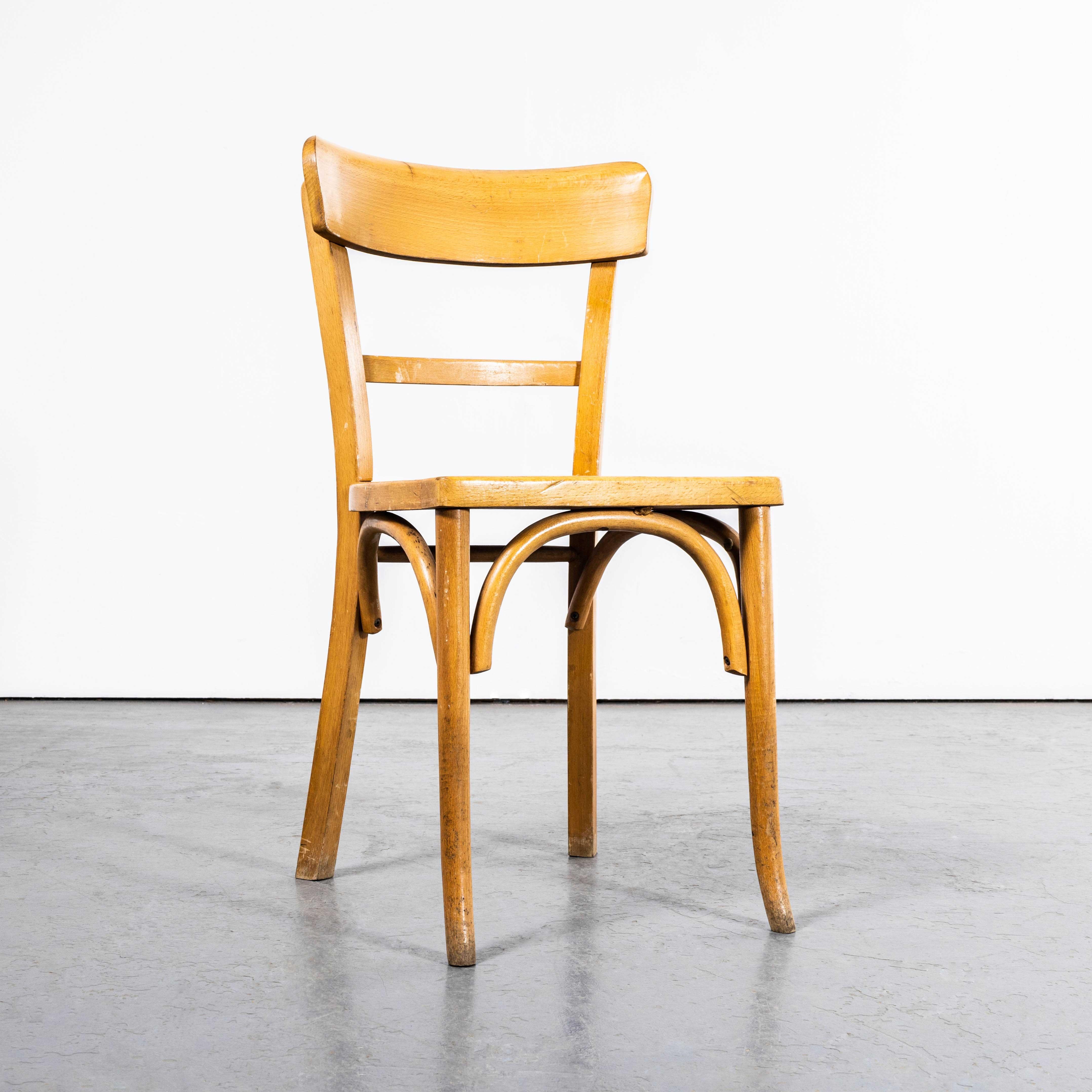 Chaise de ferme blonde des années 1950 avec assise encadrée - Petite série disponible en vente 4